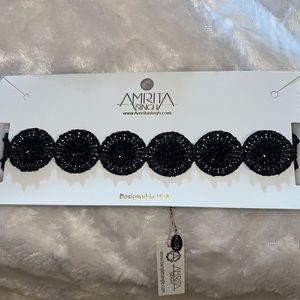 Brand New Amrita Singh Spiral Lace Choker. Black